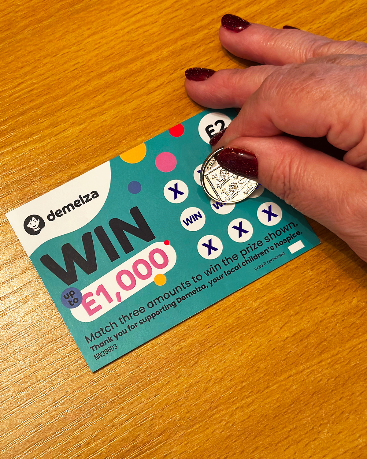 A Demelza Lottery scratch card