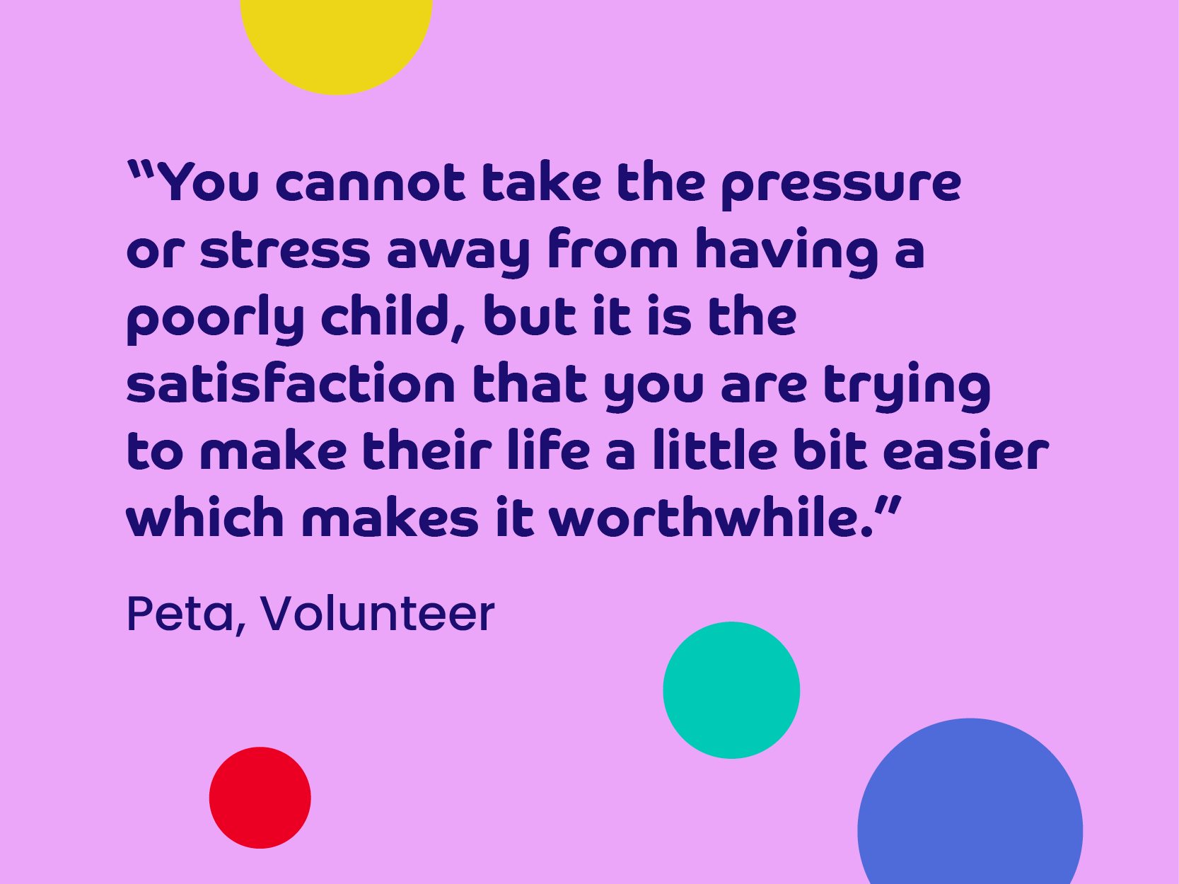 Image depicting a quote from Demelza volunteer Peta on how satisfying it is to give back