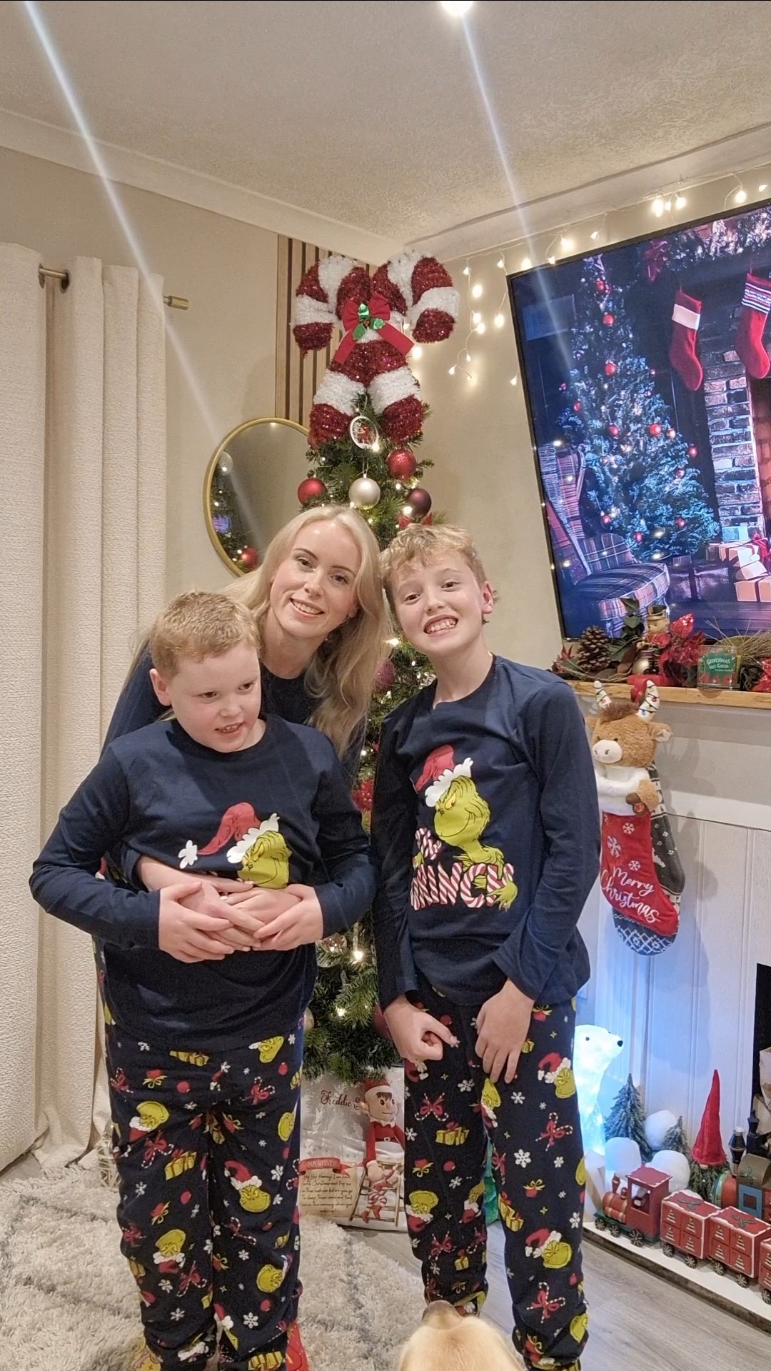 Ralph with his mum and brother at Christmas