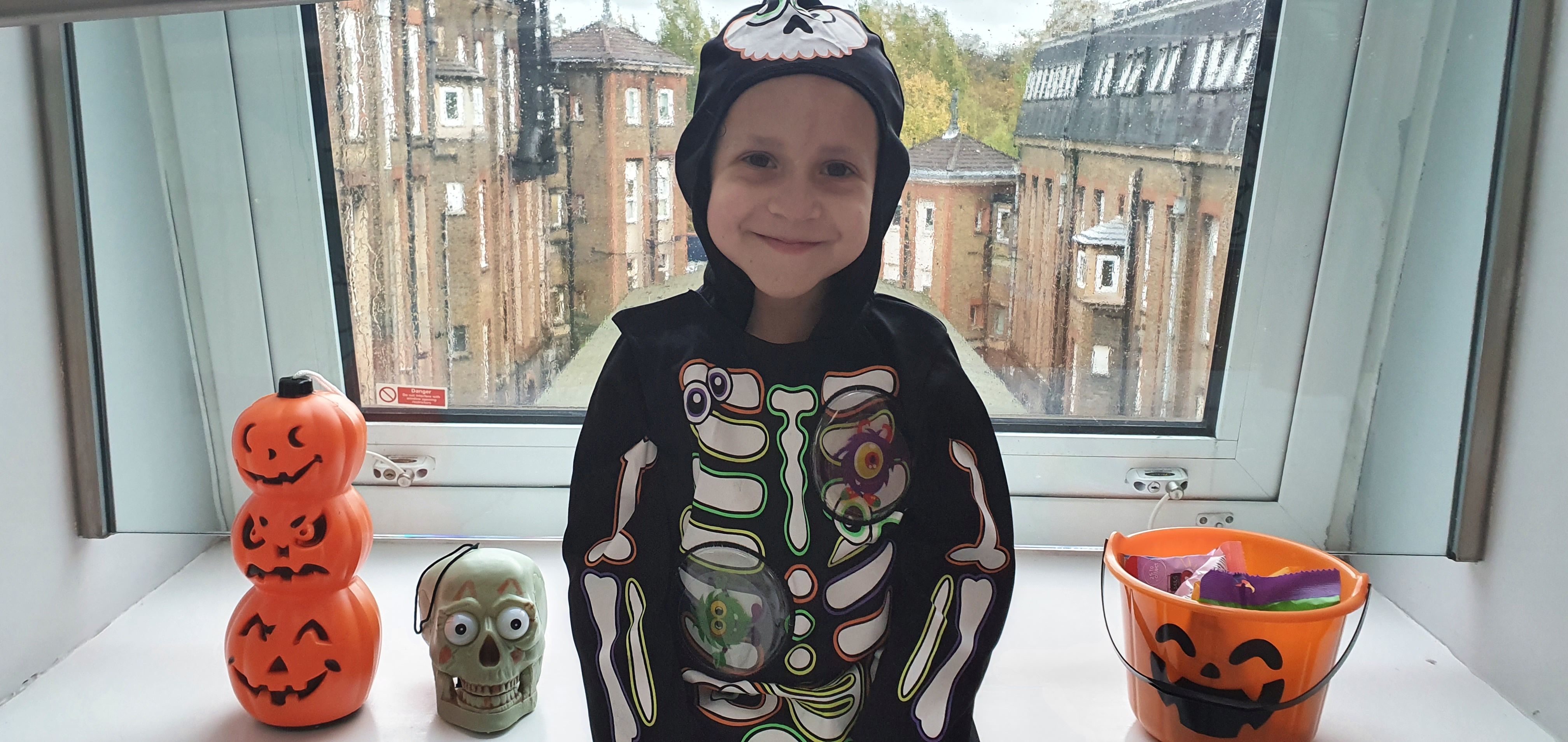 Child in Halloween costume